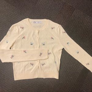 Zara knit top, yellow, size S